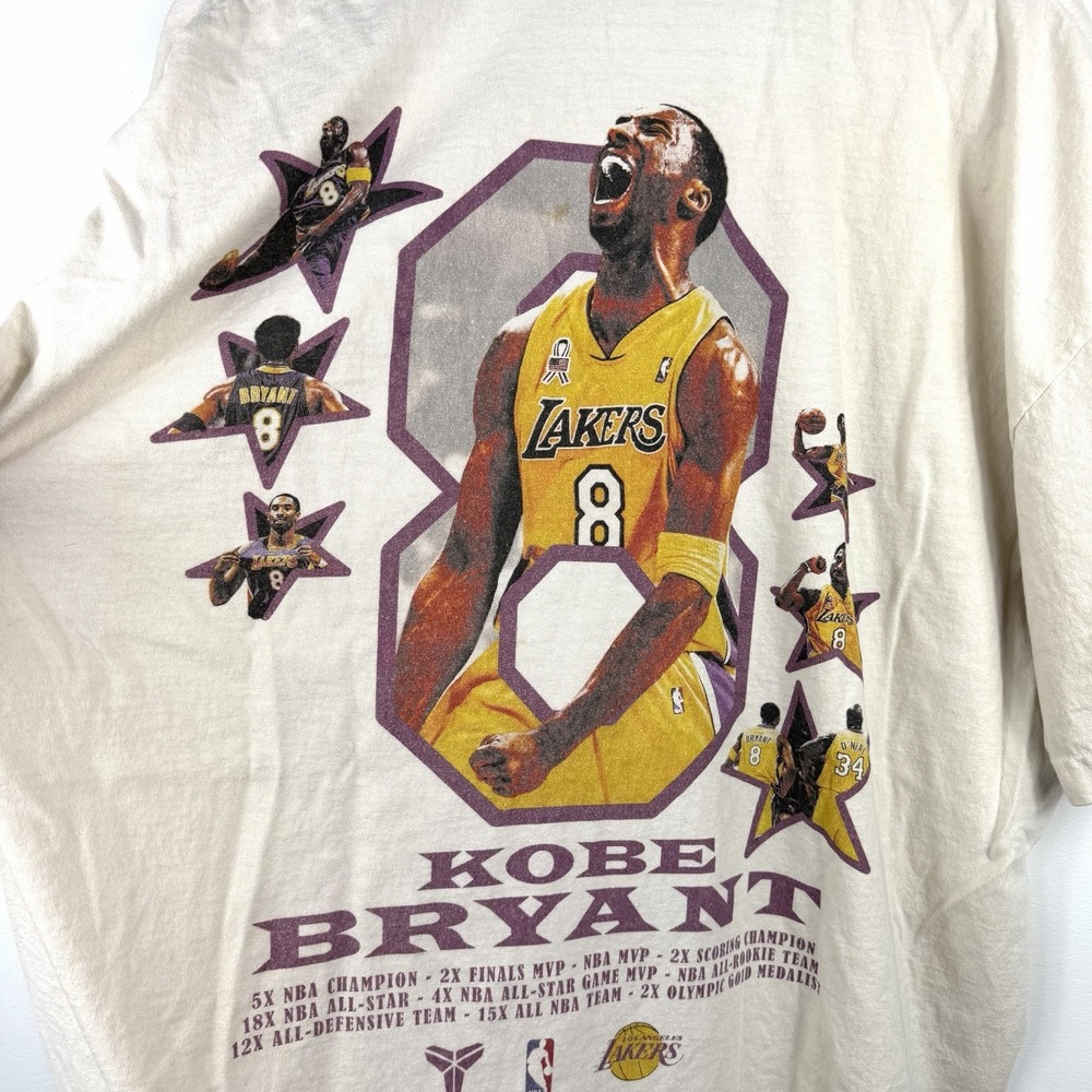 Kobe Bryant Lakers T Shirt 2XL Los Angeles Apparel USA Double Sided Graphic